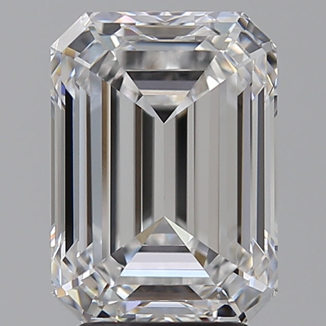 4.03 Carat Emerald Lab Diamond with  Cut Diamond in 14KT  view 1
