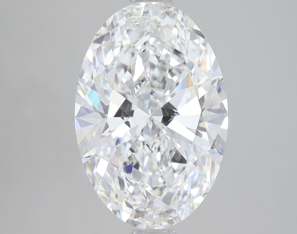 3.0 Carat Oval Lab Diamond with  Cut Diamond in 14KT  view 1
