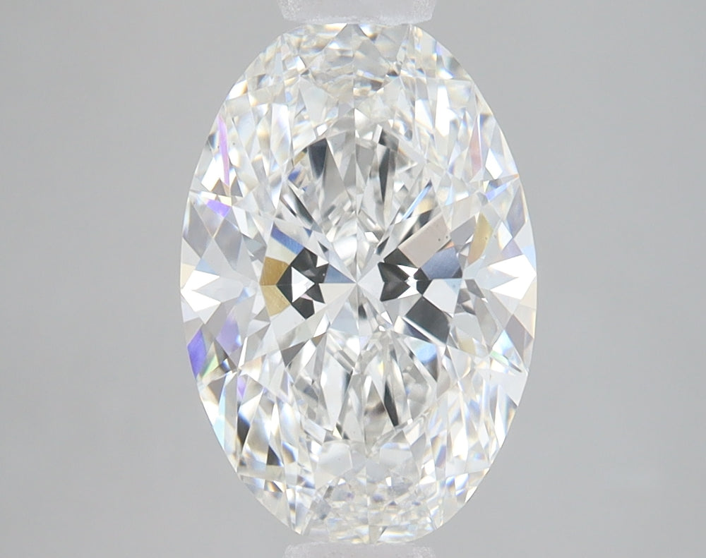 3.0 Carat Oval Lab Diamond with  Cut Diamond in 14KT  view 1
