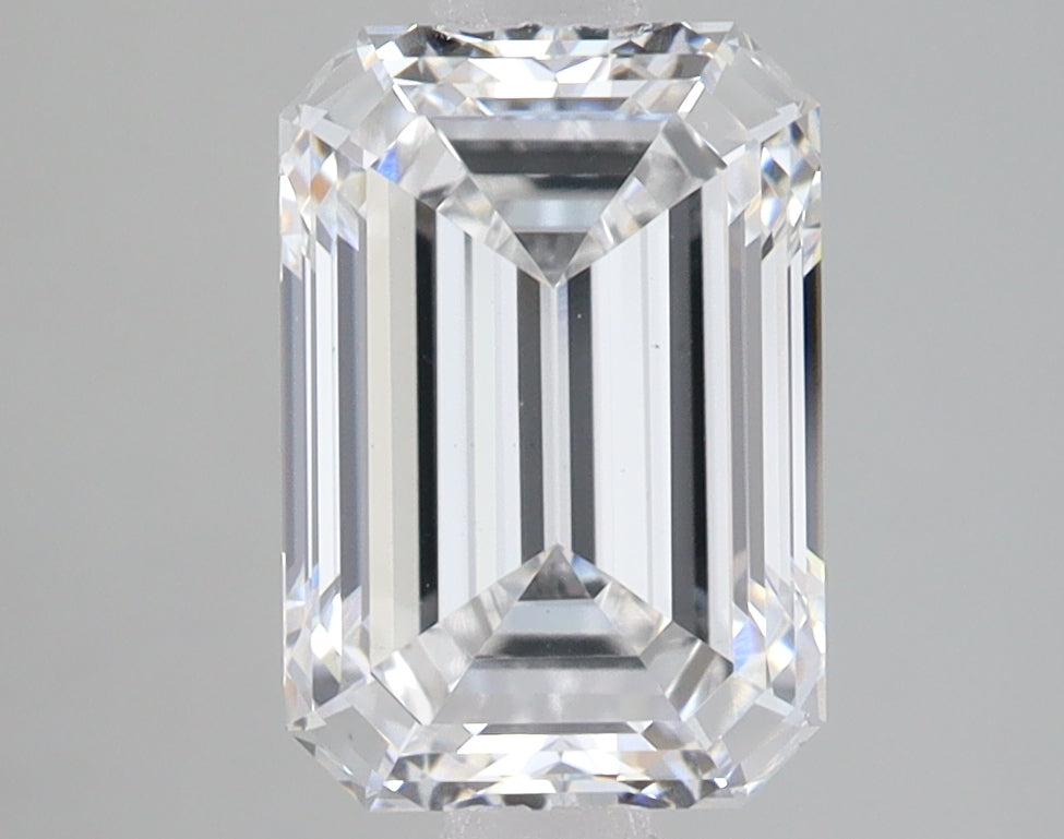 2.51 Carat Emerald Lab Diamond with  Cut Diamond in 14KT  view 1
