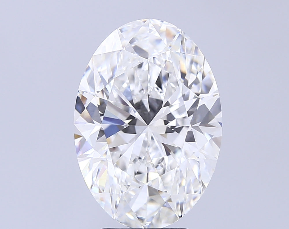 6.02 Carat Oval Lab Diamond with  Cut Diamond in 14KT  view 1
