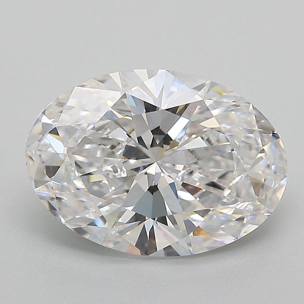3.27 Carat Oval Lab Diamond with  Cut Diamond in 14KT  view 1
