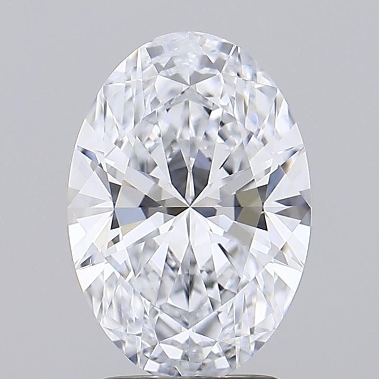 2.55 Carat Oval Lab Diamond with  Cut Diamond in 14KT  view 1
