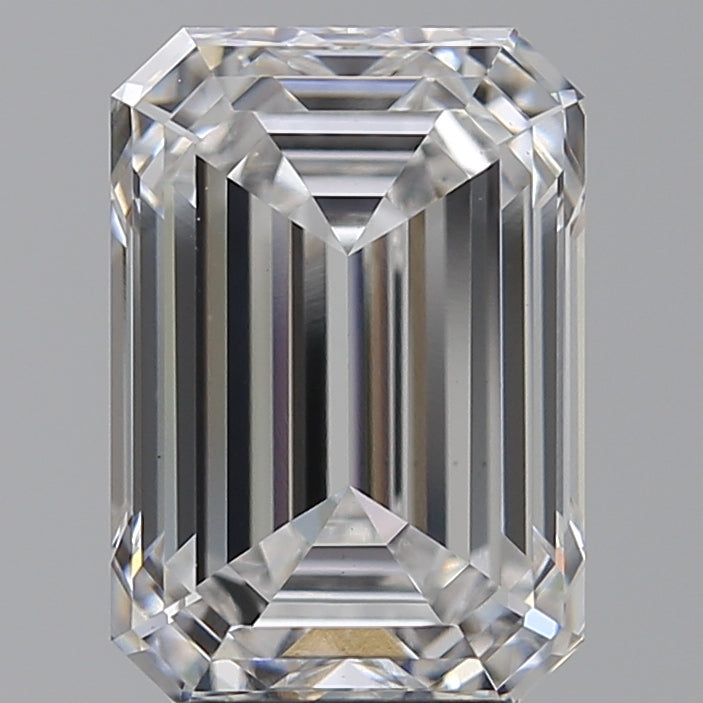 4.02 Carat Emerald Lab Diamond with  Cut Diamond in 14KT  view 1
