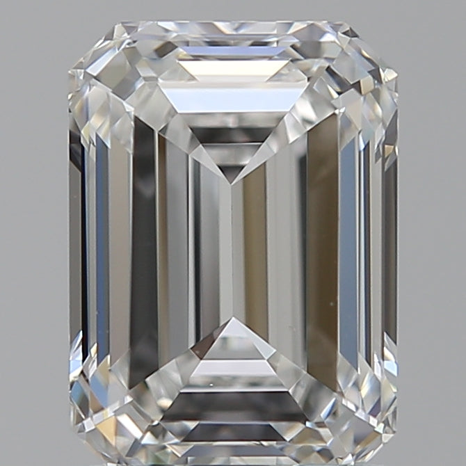 1.59 Carat Emerald Lab Diamond with  Cut Diamond in 14KT  view 1

