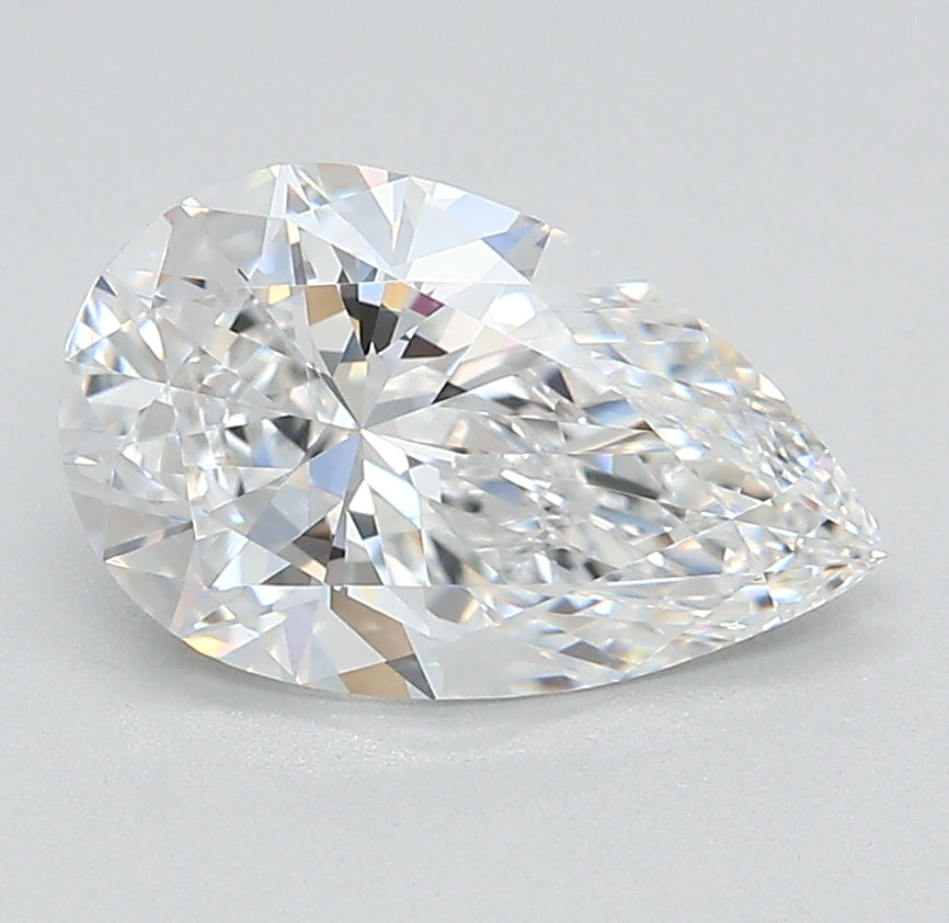 2.07 Carat Pear Lab Diamond with  Cut Diamond in 14KT  view 1
