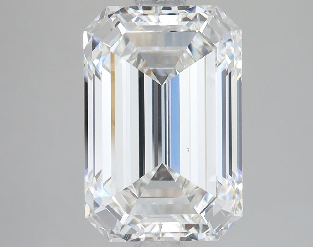 4.1 Carat Emerald Lab Diamond with  Cut Diamond in 14KT  view 1
