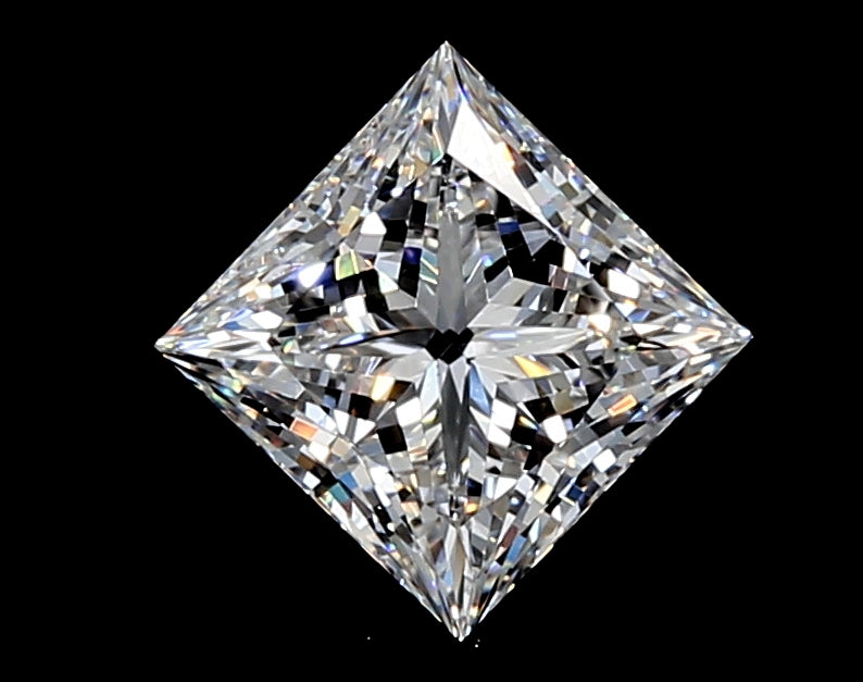 1.51 Carat Princess Lab Diamond with  Cut Diamond in 14KT  view 1
