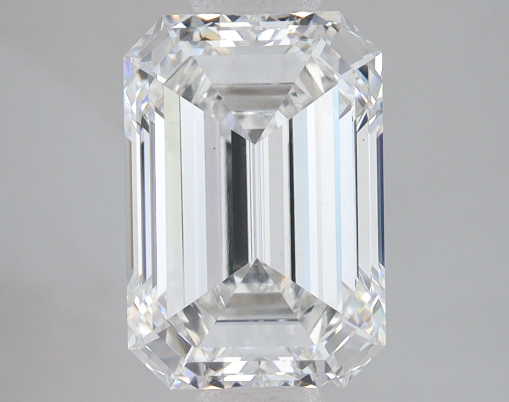 3.54 Carat Emerald Lab Diamond with  Cut Diamond in 14KT  view 1

