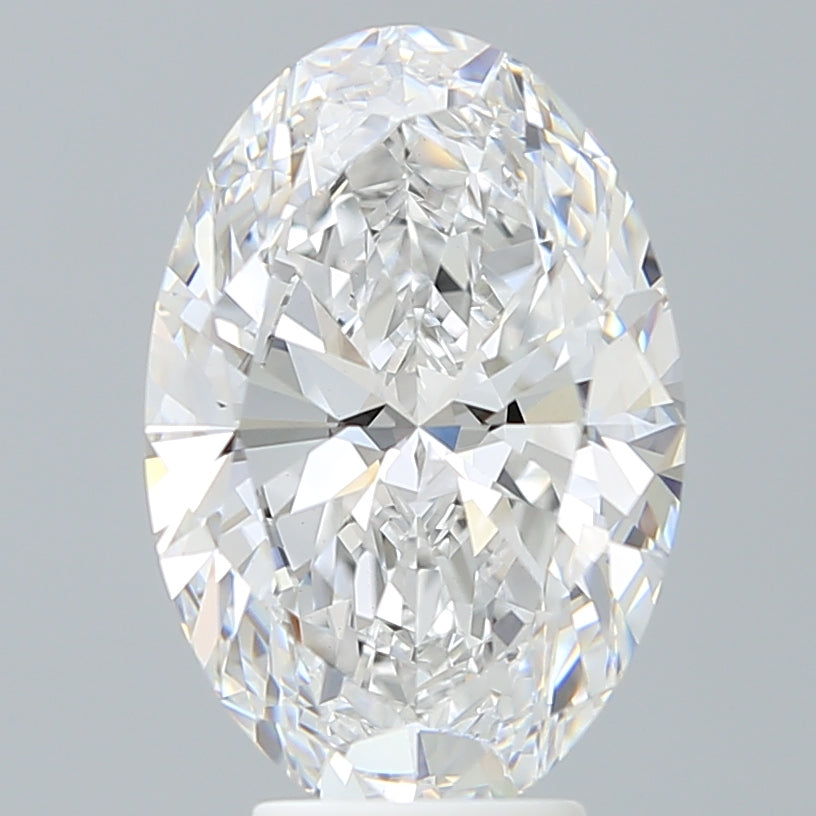 5.24 Carat Oval Lab Diamond with  Cut Diamond in 14KT  view 1
