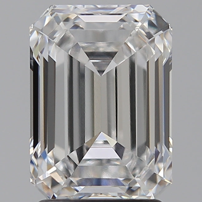 2.54 Carat Emerald Lab Diamond with  Cut Diamond in 14KT  view 1
