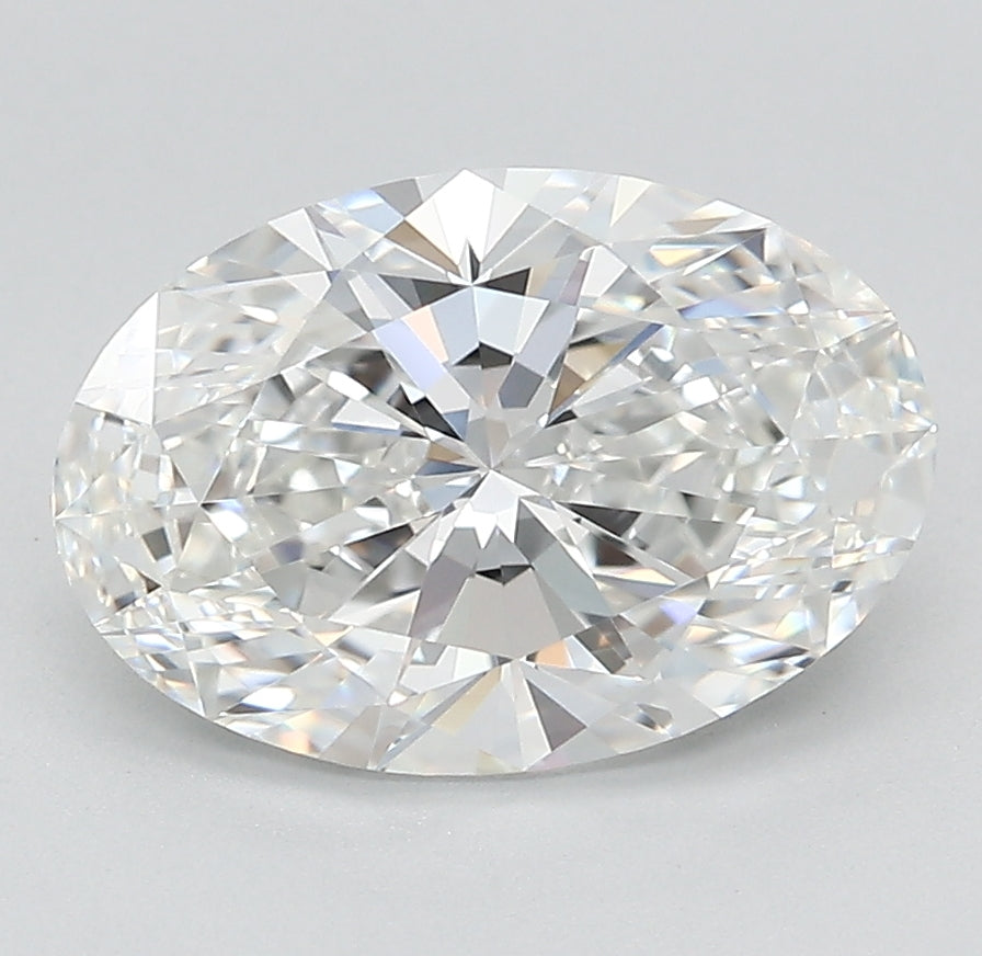 2.68 Carat Oval Lab Diamond with  Cut Diamond in 14KT  view 1
