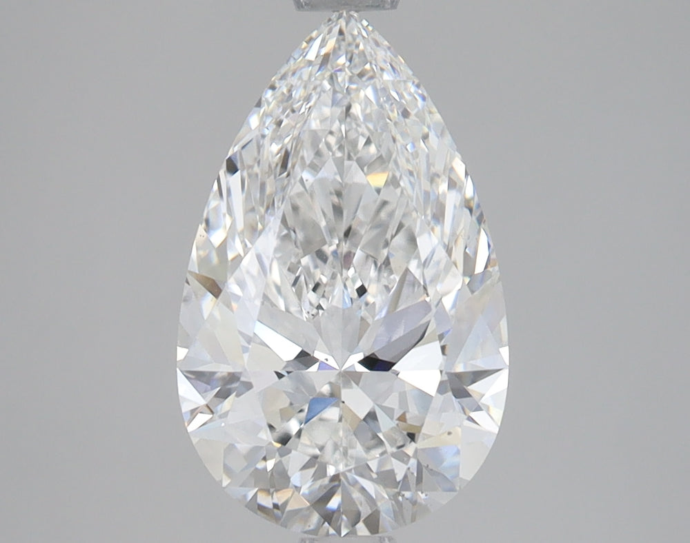 2.5 Carat Pear Lab Diamond with  Cut Diamond in 14KT  view 1
