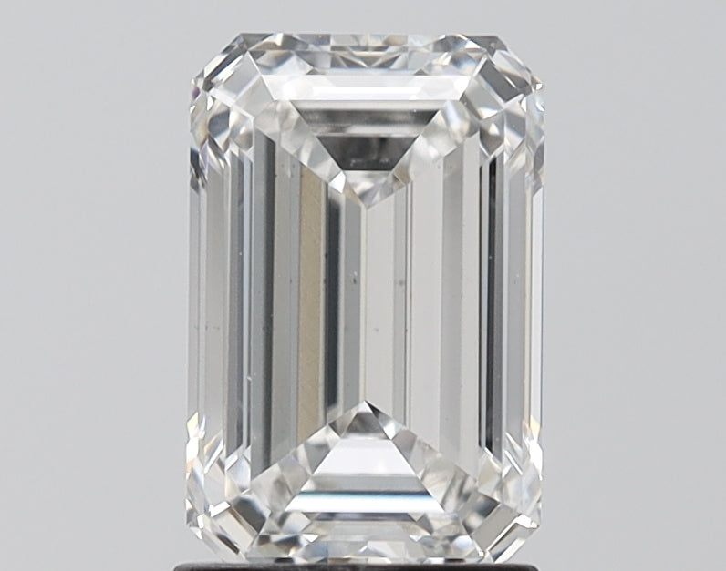 1.86 Carat Emerald Lab Diamond with  Cut Diamond in 14KT  view 1

