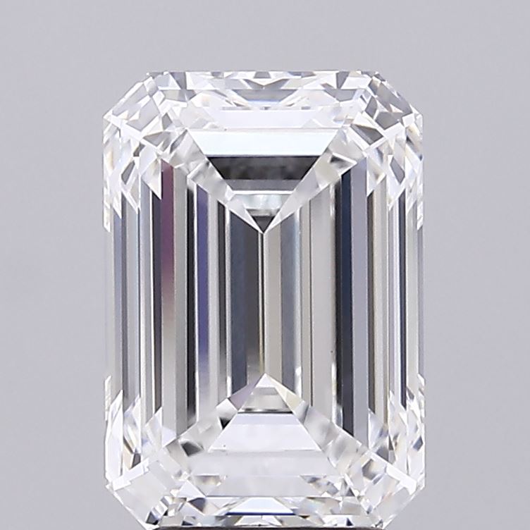 3.04 Carat Emerald Lab Diamond with  Cut Diamond in 14KT  view 1
