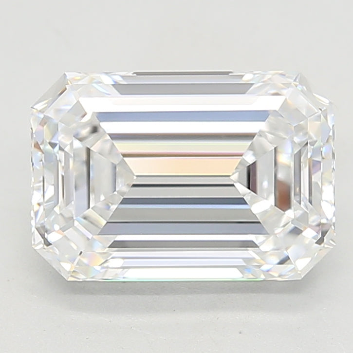 3.03 Carat Emerald Lab Diamond with  Cut Diamond in 14KT  view 1
