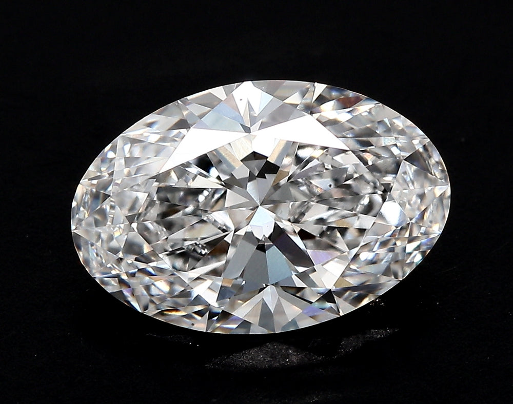 6.01 Carat Oval Lab Diamond with  Cut Diamond in 14KT  view 1
