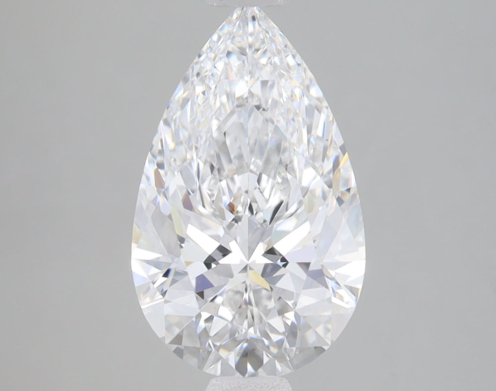 2.5 Carat Pear Lab Diamond with  Cut Diamond in 14KT  view 1
