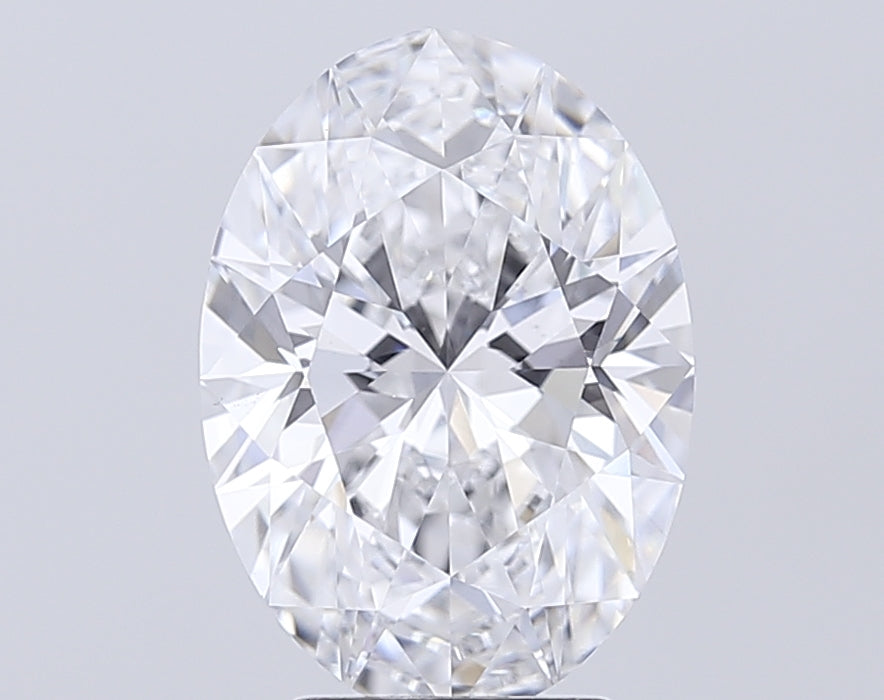 4.01 Carat Oval Lab Diamond with  Cut Diamond in 14KT  view 1

