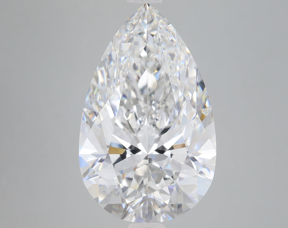 6.73 Carat Pear Lab Diamond with  Cut Diamond in 14KT  view 1
