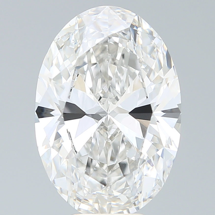 6.57 Carat Oval Lab Diamond with  Cut Diamond in 14KT  view 1
