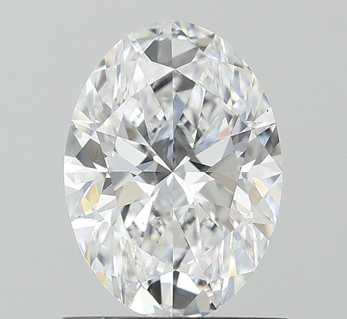 1.01 Carat Oval Lab Diamond with  Cut Diamond in 14KT  view 1
