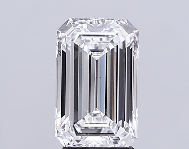 3.02 Carat Emerald Lab Diamond with  Cut Diamond in 14KT  view 1
