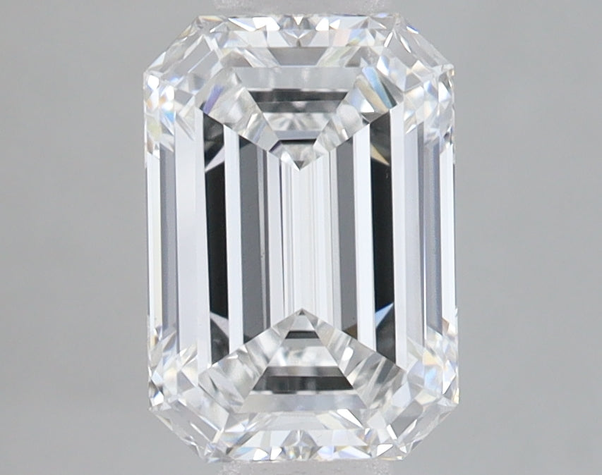 1.57 Carat Emerald Lab Diamond with  Cut Diamond in 14KT  view 1
