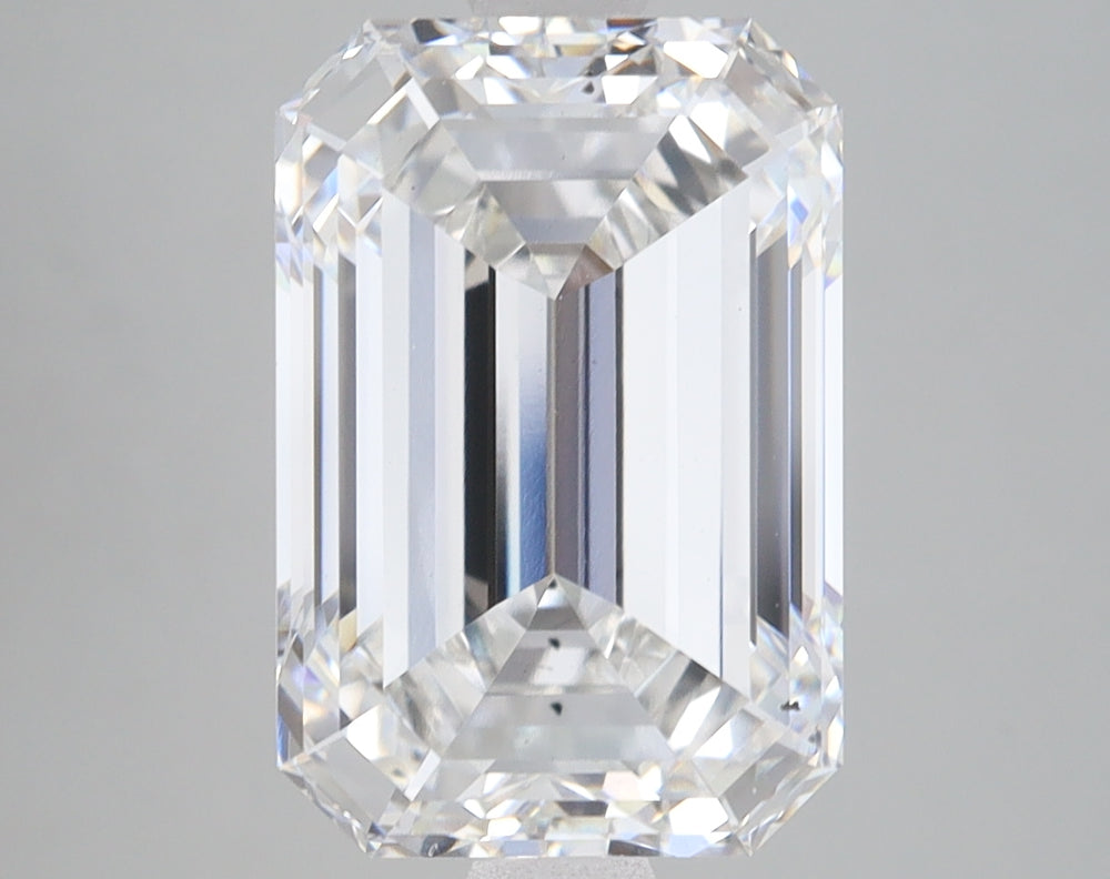 5.74 Carat Emerald Lab Diamond with  Cut Diamond in 14KT  view 1
