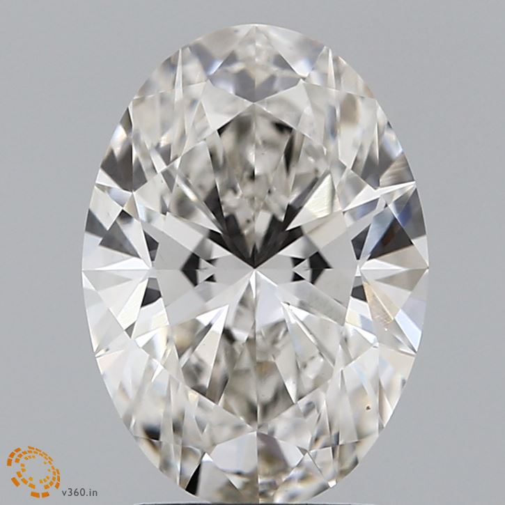 2.25 Carat Oval Lab Diamond with  Cut Diamond in 14KT  view 1
