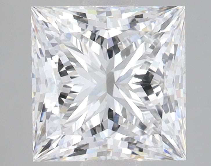 2.52 Carat Princess Lab Diamond with  Cut Diamond in 14KT  view 1
