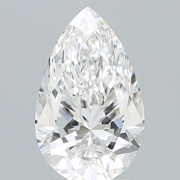 3.01 Carat Pear Lab Diamond with  Cut Diamond in 14KT  view 1
