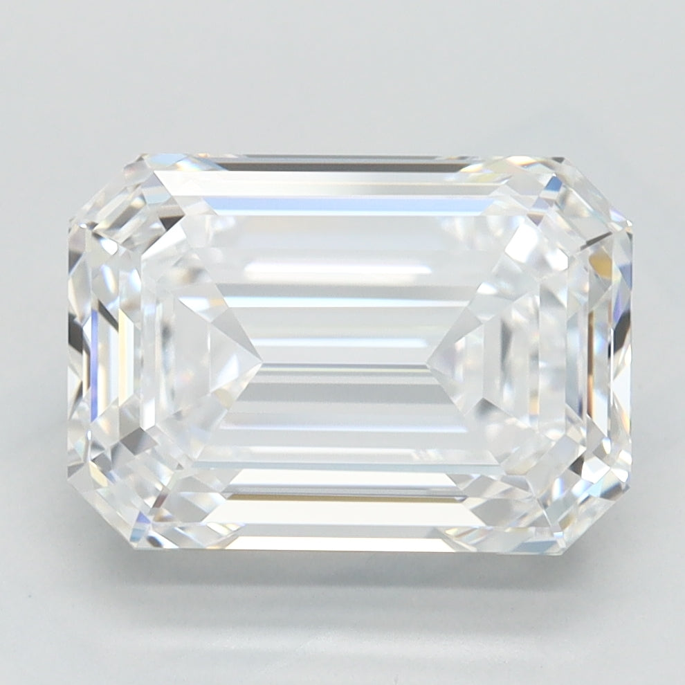 3.1 Carat Emerald Lab Diamond with  Cut Diamond in 14KT  view 1
