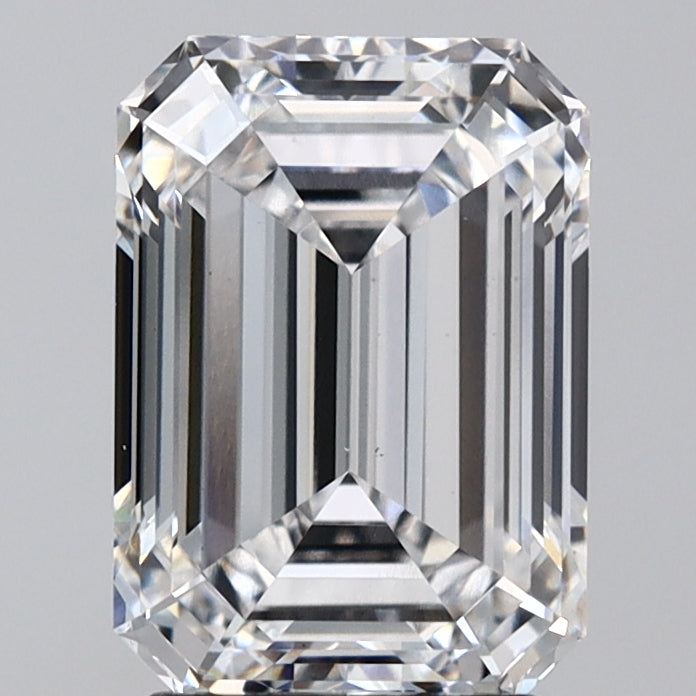 3.05 Carat Emerald Lab Diamond with  Cut Diamond in 14KT  view 1
