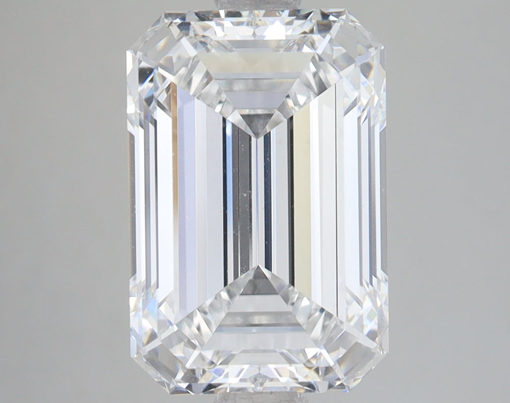 5.08 Carat Emerald Lab Diamond with  Cut Diamond in 14KT  view 1
