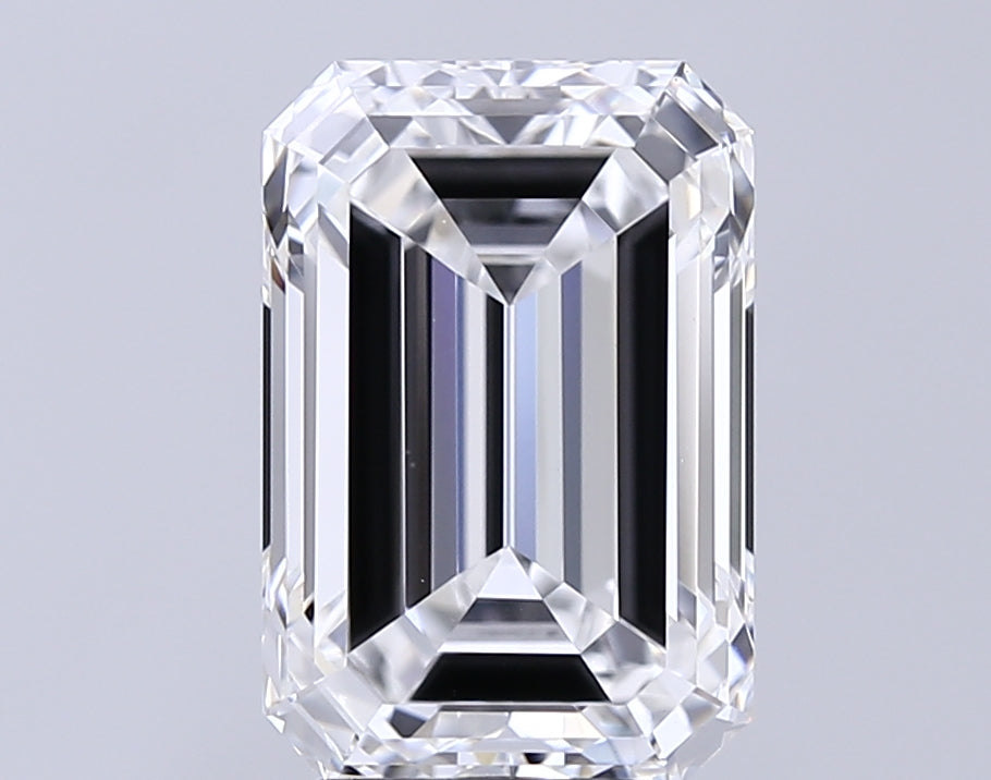 5.09 Carat Emerald Lab Diamond with  Cut Diamond in 14KT  view 1
