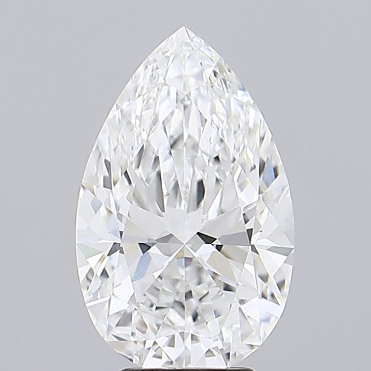 4.08 Carat Pear Lab Diamond with  Cut Diamond in 14KT  view 1
