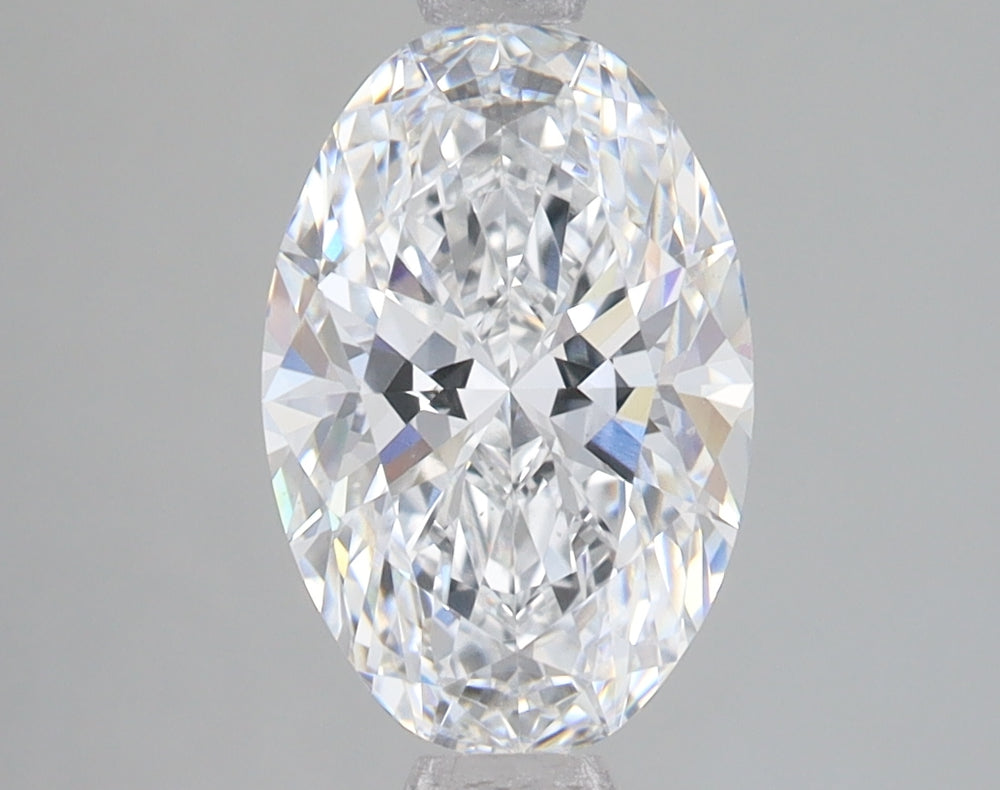 2.06 Carat Oval Lab Diamond with  Cut Diamond in 14KT  view 1
