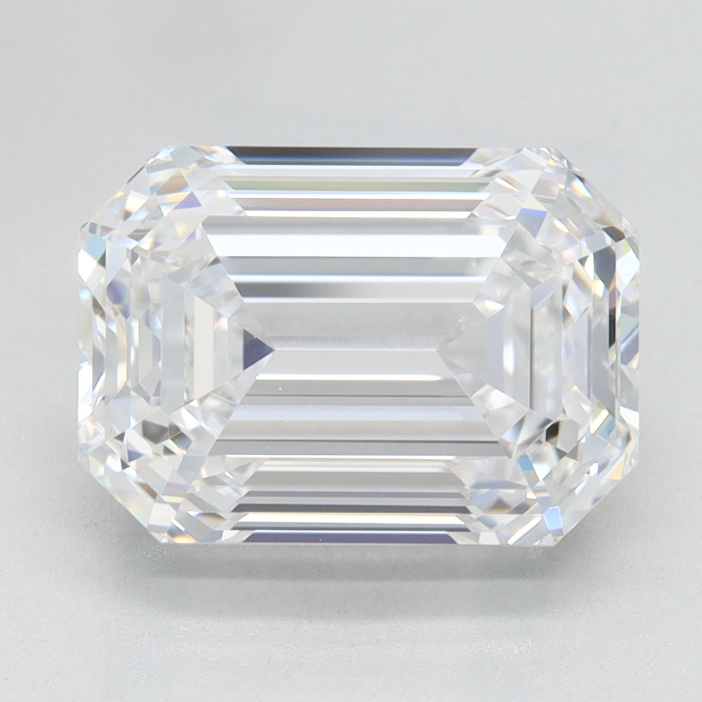 3.5 Carat Emerald Lab Diamond with  Cut Diamond in 14KT  view 1
