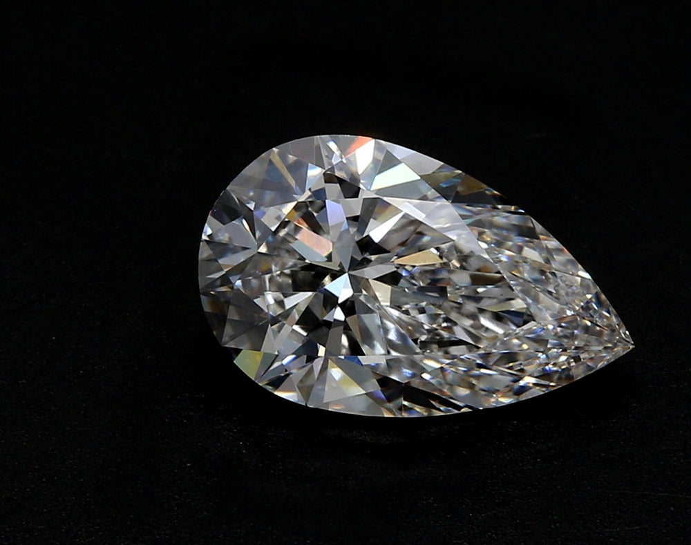 2.57 Carat Pear Lab Diamond with  Cut Diamond in 14KT  view 1
