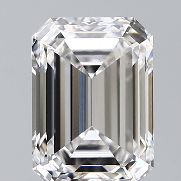 1.5 Carat Emerald Lab Diamond with  Cut Diamond in 14KT  view 1
