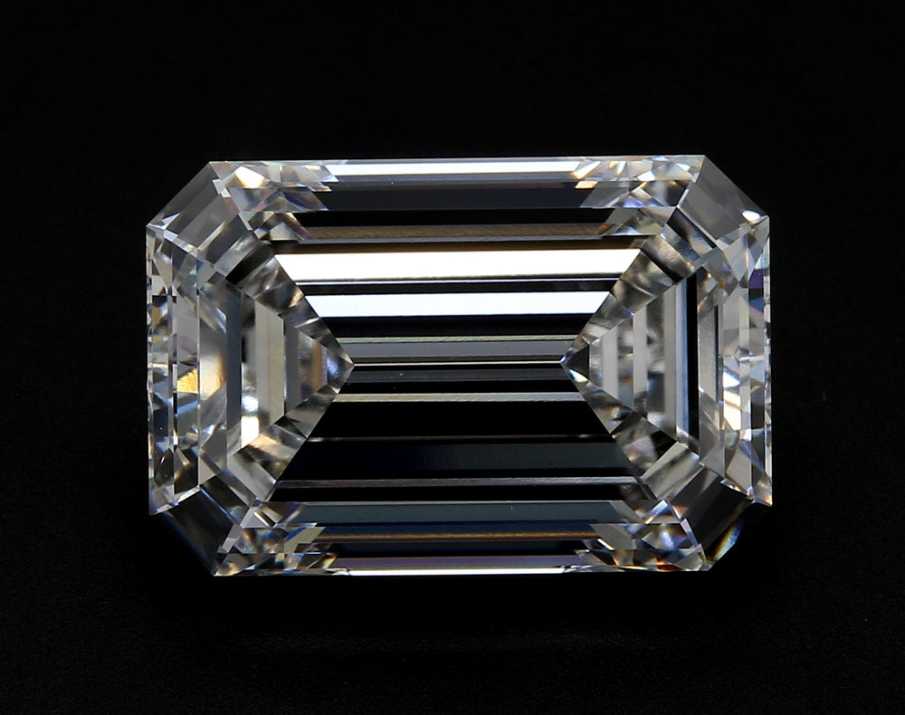4.73 Carat Emerald Lab Diamond with  Cut Diamond in 14KT  view 1
