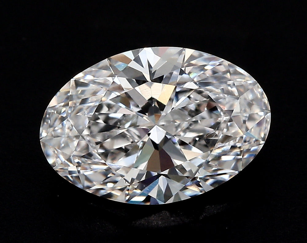 4.02 Carat Oval Lab Diamond with  Cut Diamond in 14KT  view 1
