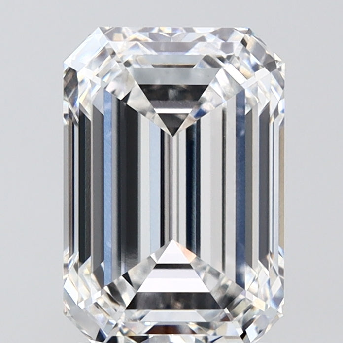 2.81 Carat Emerald Lab Diamond with  Cut Diamond in 14KT  view 1
