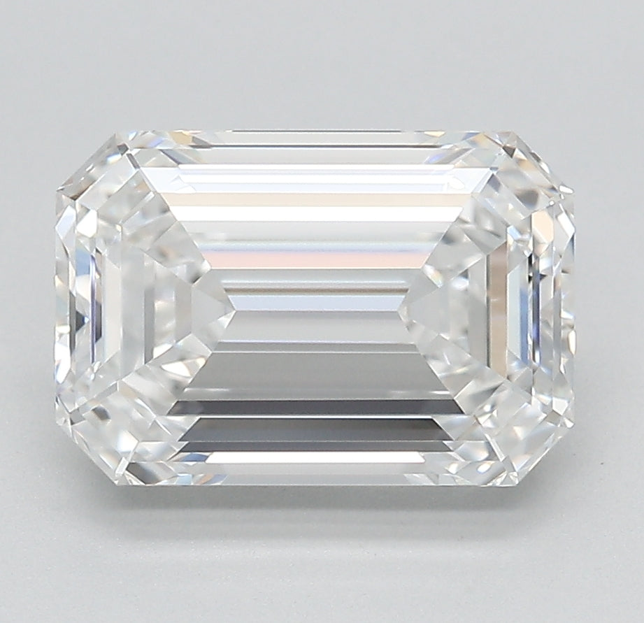 3.25 Carat Emerald Lab Diamond with  Cut Diamond in 14KT  view 1
