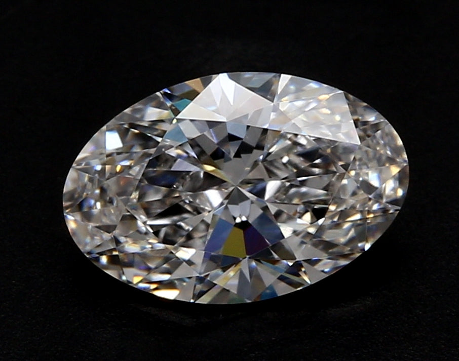 3.04 Carat Oval Lab Diamond with  Cut Diamond in 14KT  view 1
