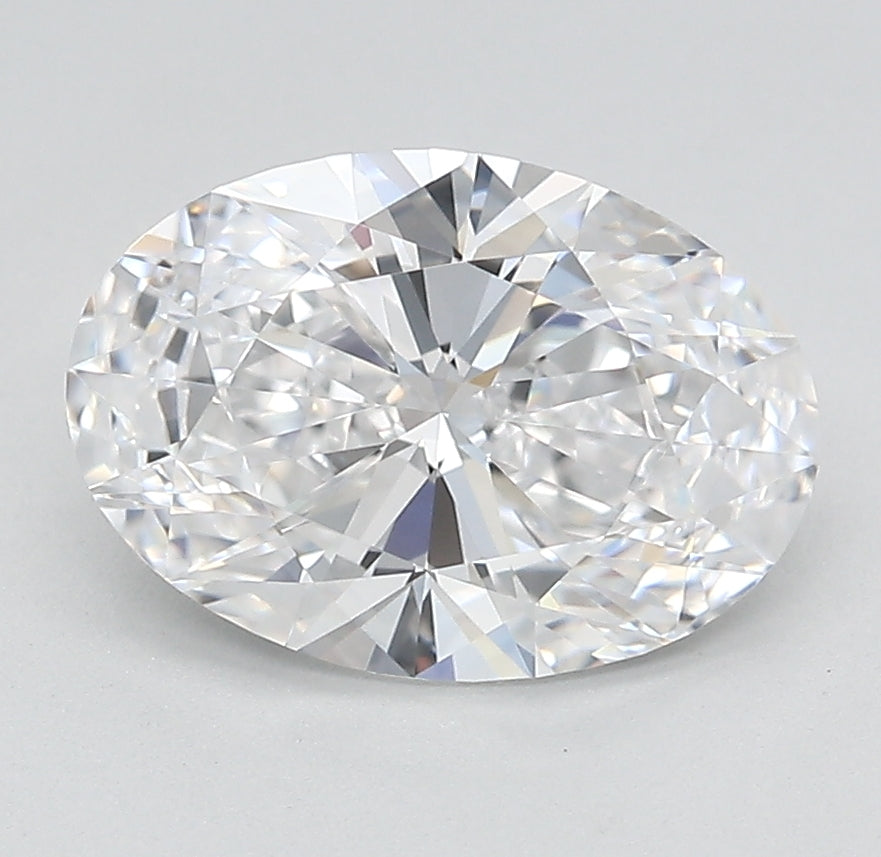 2.05 Carat Oval Lab Diamond with  Cut Diamond in 14KT  view 1
