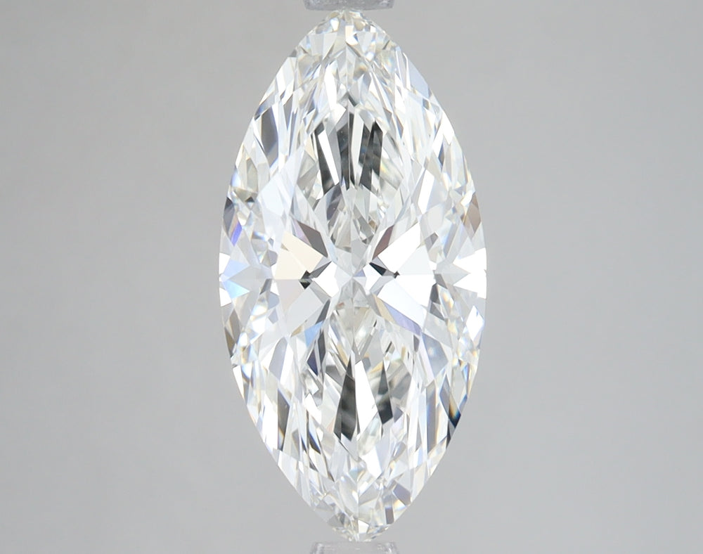 2.55 Carat Marquise Lab Diamond with  Cut Diamond in 14KT  view 1
