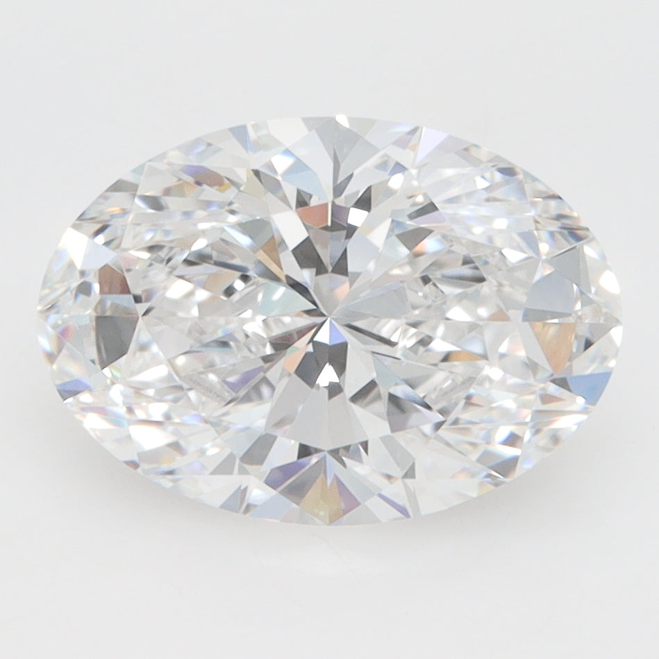 3.0 Carat Oval Lab Diamond with  Cut Diamond in 14KT  view 1
