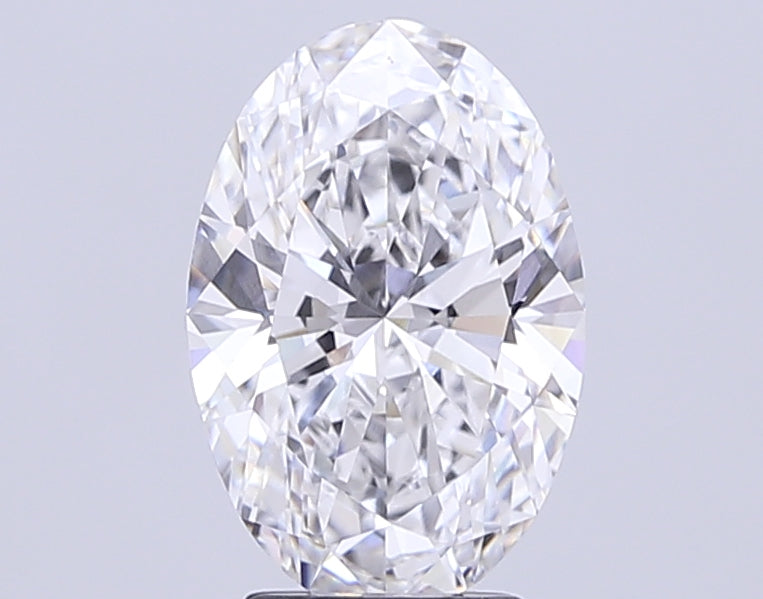 3.65 Carat Oval Lab Diamond with  Cut Diamond in 14KT  view 1
